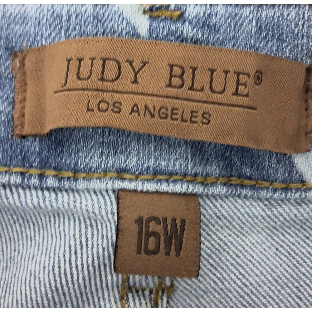 Judy Blue Jeans Women's Size 16W Star & Stripes Flare Denim Patriotic USA Preown - Picture 3 of 15